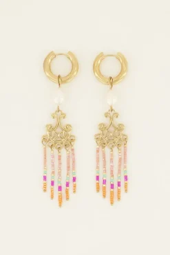 My Jewellery Boucles D’oreilles Perle Blanche Et Perles Colorées New