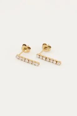My Jewellery Boucles D’oreilles Puces Avec Barres En Strass Best