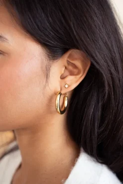My Jewellery Boucles D'oreilles Puces Carrées Avec Strass Best