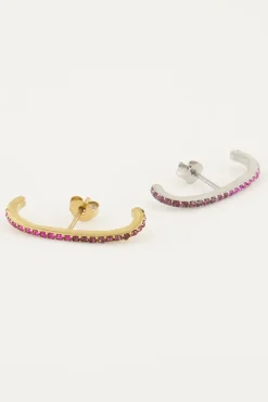 My Jewellery Boucles D’oreilles Puces En Cristal Rose Vintage Online