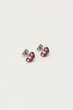 My Jewellery Boucles D'oreilles Puces Mini Cœur Violet Discount