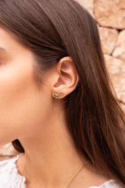 My Jewellery Boucles D'oreilles Puces Mini Cœur Vert Clearance