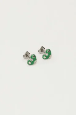 My Jewellery Boucles D'oreilles Puces Mini Cœur Vert Clearance