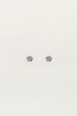 My Jewellery Boucles D'oreilles Puces Rose Plate New