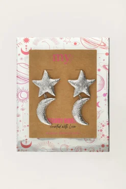 My Jewellery Boucles D'oreilles Starry Avec Lune Et étoile Clearance