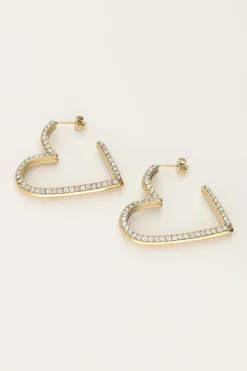 My Jewellery Boucles D'oreilles Starry Avec Cœur Et Strass Clearance