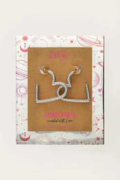 My Jewellery Boucles D'oreilles Starry Avec Cœur Et Strass Clearance