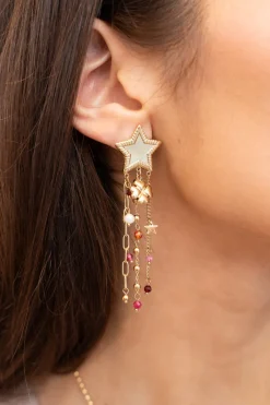 My Jewellery Boucles D'oreilles Starry Avec étoile Et Perles New