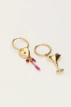 My Jewellery Boucles D'oreilles Starry Avec Cocktail Et Cœur Clearance
