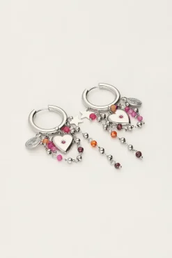 My Jewellery Boucles D'oreilles Starry Avec Cœur Et Perles New