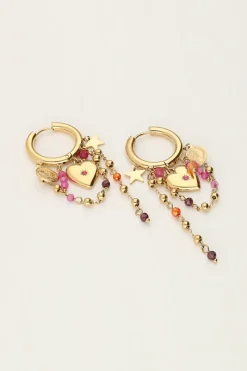 My Jewellery Boucles D'oreilles Starry Avec Cœur Et Perles New