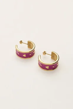 My Jewellery Boucles D'oreilles Sunrocks Violettes Peintes à La Main Best