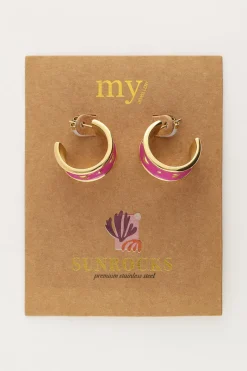 My Jewellery Boucles D'oreilles Sunrocks Violettes Peintes à La Main Best