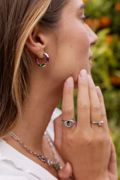 My Jewellery Boucles D'oreilles Sunrocks à Rayures Multicolores Sale