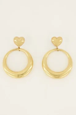 My Jewellery Boucles D’oreilles Tendance Rondes Avec Cœur Sale