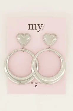 My Jewellery Boucles D’oreilles Tendance Rondes Avec Cœur Sale