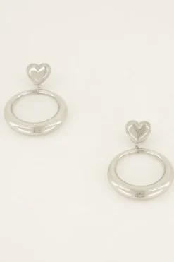My Jewellery Boucles D’oreilles Tendance Rondes Avec Cœur Sale