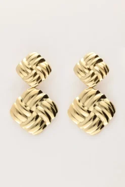 My Jewellery Boucles D'oreilles Vintage Carré Tressé New