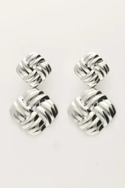 My Jewellery Boucles D'oreilles Vintage Carré Tressé New
