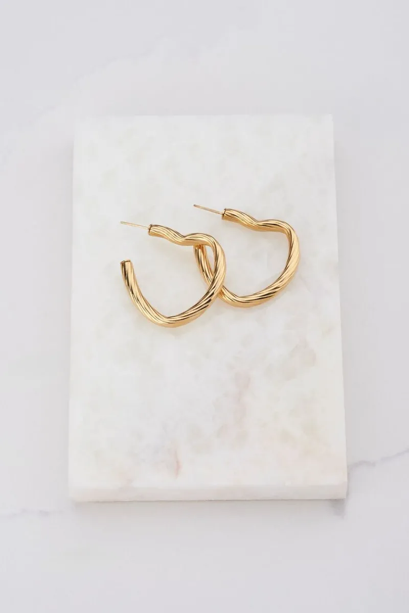 My Jewellery Boucles D'oreilles Vintage Avec Cœurs Ouverts Clearance