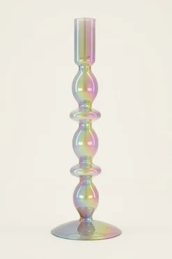 My Jewellery Bougeoir En Verre Argenté Sur Pied Outlet