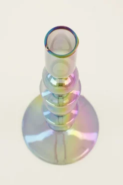 My Jewellery Bougeoir En Verre Argenté Sur Pied Outlet