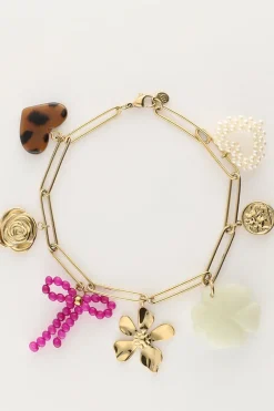 My Jewellery Bracelet à Charms Avec Liens Et Fleurs Multicolores Best