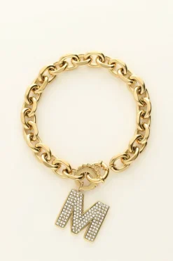 My Jewellery Bracelet à Initiale En Strass Discount