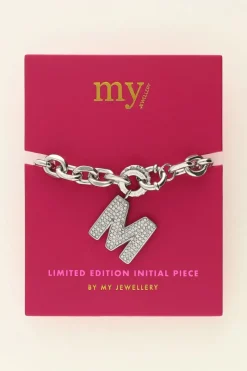 My Jewellery Bracelet à Initiale En Strass Discount