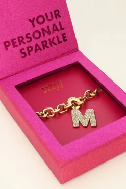My Jewellery Bracelet à Initiale En Strass Discount