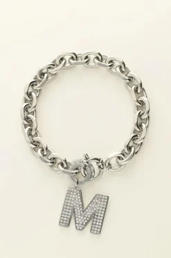 My Jewellery Bracelet à Initiale En Strass Discount