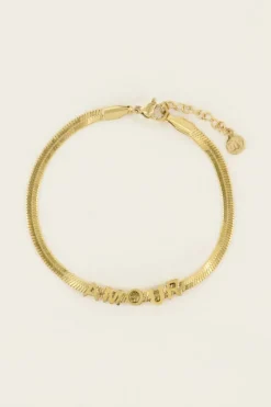 My Jewellery Bracelet à Maillons Plats Avec Texte "amour New