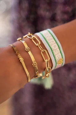 My Jewellery Bracelet à Maillons Plats Avec Texte 