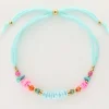 My Jewellery Bracelet Art En Cordon Bleu Avec Perles Outlet