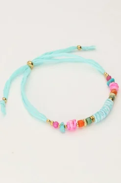 My Jewellery Bracelet Art En Cordon Bleu Avec Perles Outlet