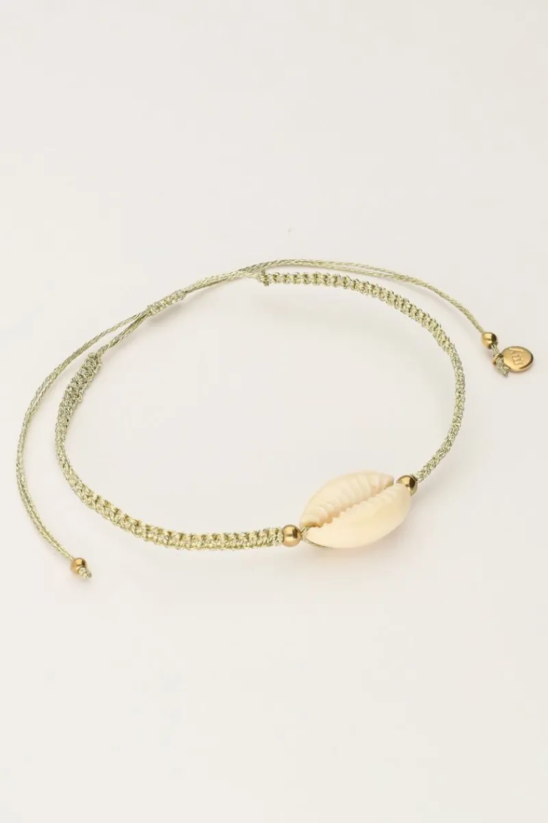 My Jewellery Bracelet Art En Cordon Doré Avec Coquillage Outlet