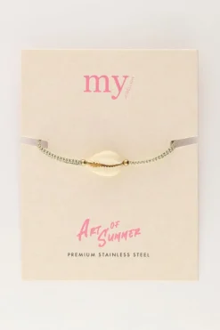 My Jewellery Bracelet Art En Cordon Doré Avec Coquillage Outlet