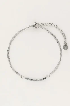 My Jewellery Bracelet Avec Chaîne Double Et Carrés Best