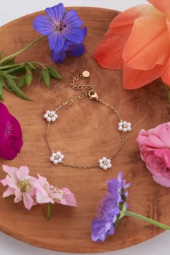 My Jewellery Bracelet Avec Fleurs Et Perles Discount