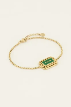 My Jewellery Bracelet Bold Spirit Avec Charm « Amour » Vert New
