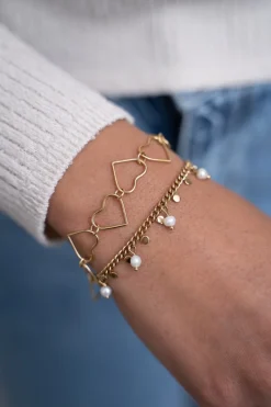 My Jewellery Bracelet Chaîne Avec Coeurs Outlet