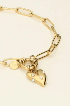 My Jewellery Bracelet Chaîne Pendentif Coeur à Perles Online
