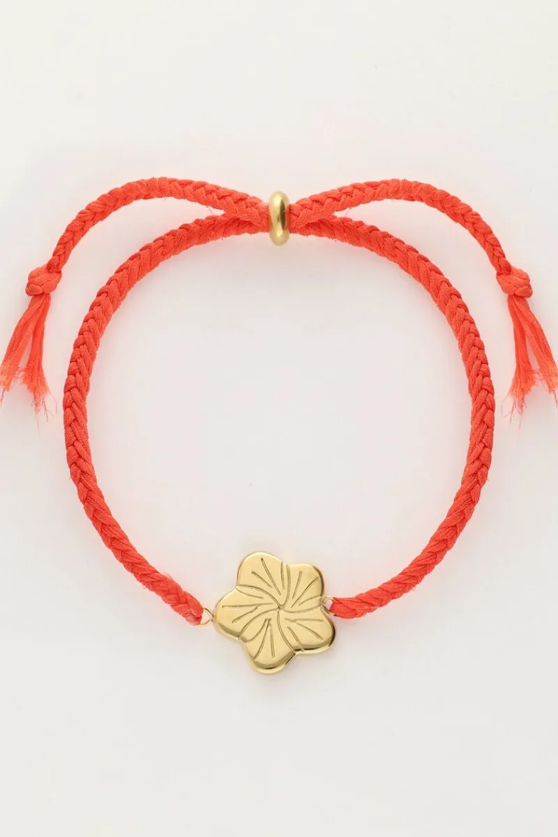 My Jewellery Bracelet Cordon Art Orange Avec Fleur Clearance