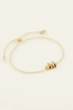 My Jewellery Bracelet Cordon Beige à Initiale Discount