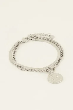 My Jewellery Bracelet Deux Chaînes à Médaillon Discount