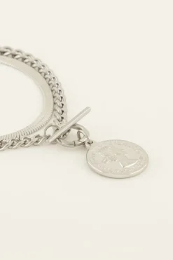 My Jewellery Bracelet Deux Chaînes à Médaillon Discount