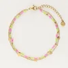 My Jewellery Bracelet Double Avec Perles Et étoiles Hot
