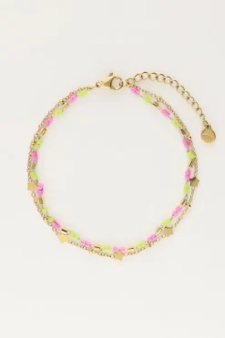 My Jewellery Bracelet Double Avec Perles Et étoiles Hot