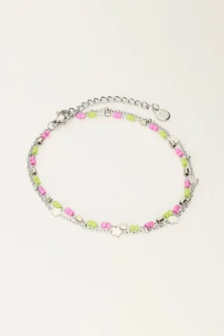 My Jewellery Bracelet Double Avec Perles Et étoiles Hot