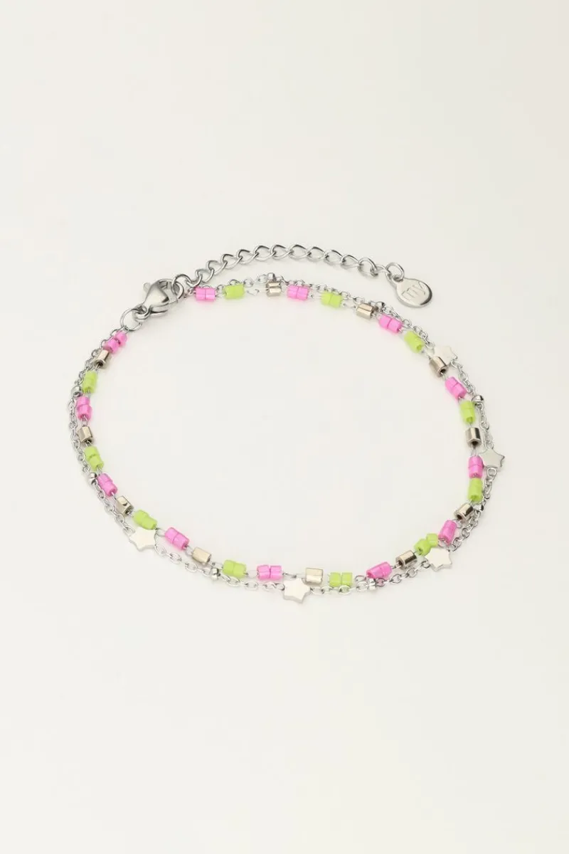 My Jewellery Bracelet Double Avec Perles Et étoiles Hot